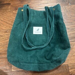 green corduroy tote bag from amazon
